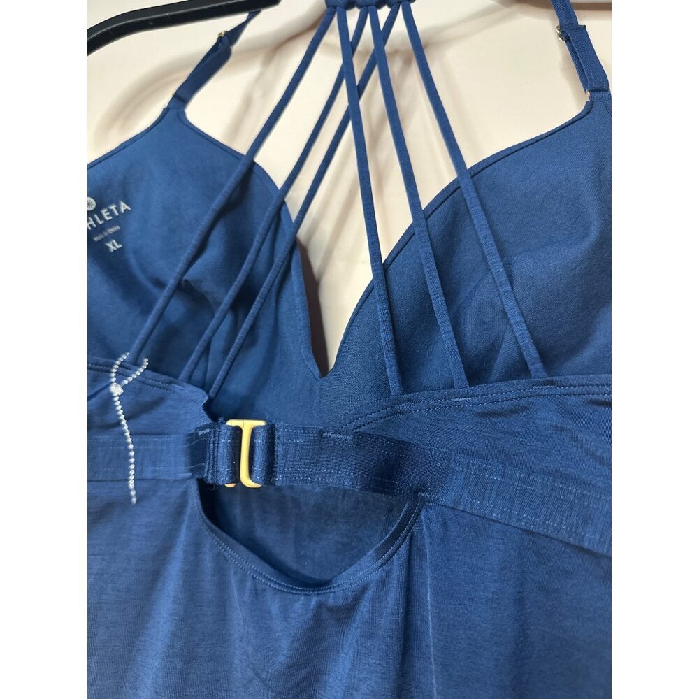 Athleta Cami Tank Top XL Blue Lightly Padded Babydoll Activewear Yoga Lounge - Picture 6 of 8